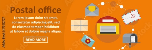 Tableau sur toile Postal office banner horizontal concept