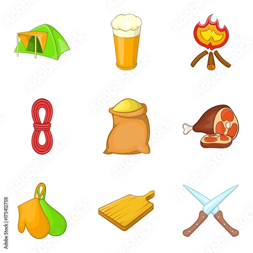 Procurement of product icons set, cartoon style