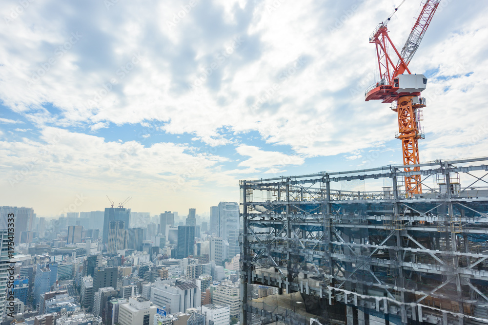 東京都心のビル建設現場