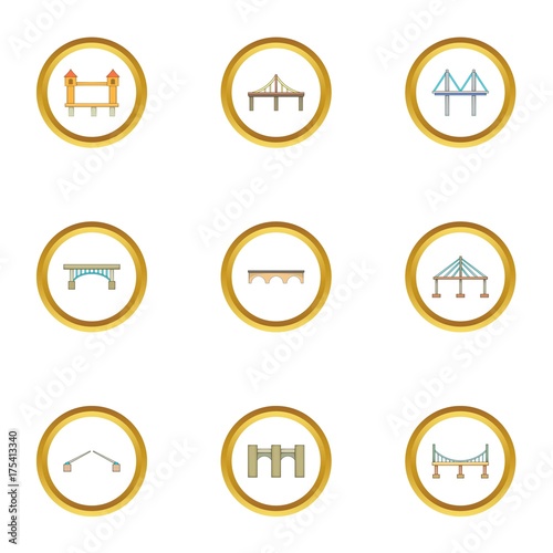 Free Download Bridge icons set, cartoon style - GFXLoad