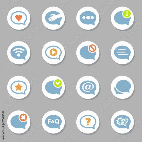 Message bubble icons set