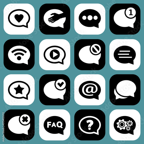 Speech bubbles icons. Chat and messages icons.