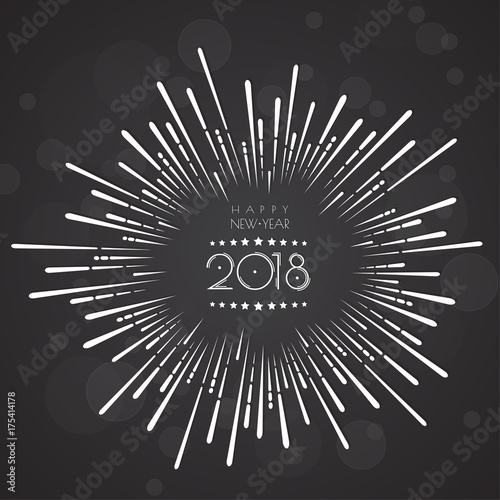 Happy new 2018 year. Greetings card. Colorful design. Vector illustration.