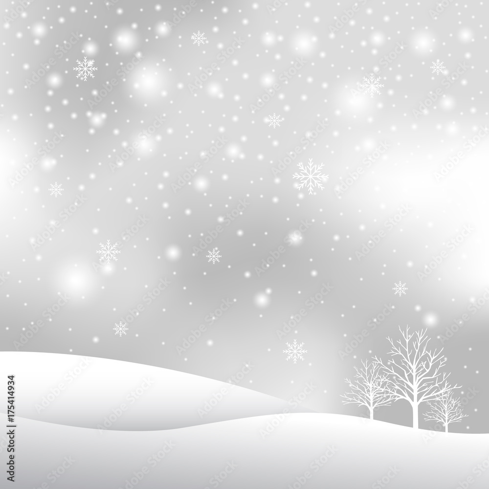 christmas snow and winter background vector illustration