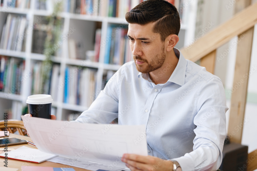 Young man architect in office Young man architect in office