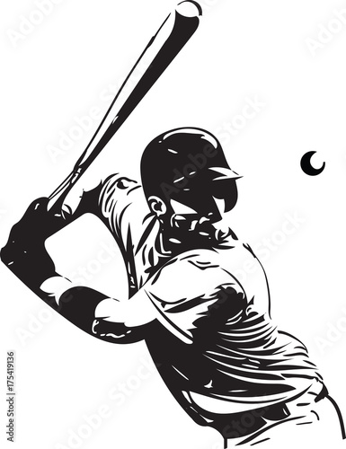 Illustration of baseball player playing