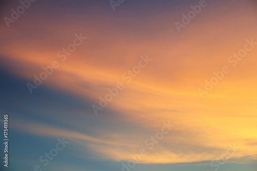 Colorful sunset sky. © immstudio