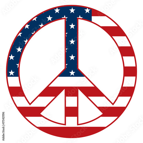 Peace Sign United States USA Flag