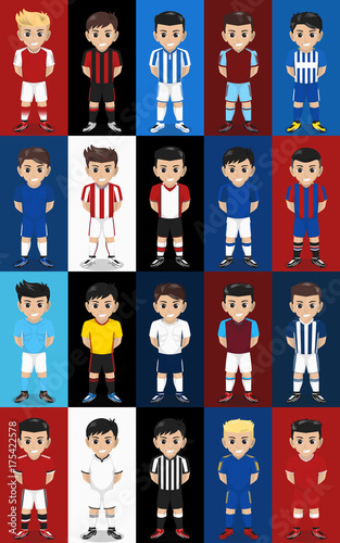 Vector Set of Football / Soccer Kit for English Premier League