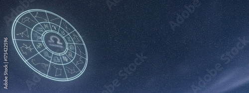 Light symbols of zodiac and horoscope circle, Libra Zodiac Sign