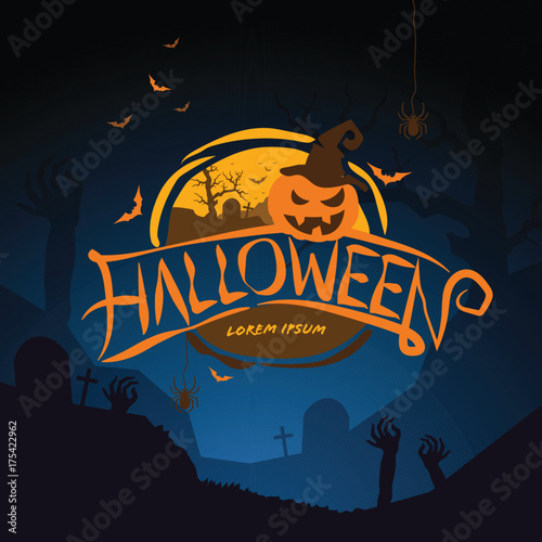 Halloween sale design template Vector illustration