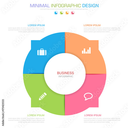 Infographic Elements with business icon on full color background  process or steps and options workflow diagrams,vector design element eps10 illustration