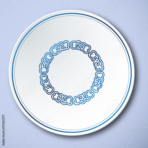 Chinese Traditional Blue And White Porcelain, Cloud And Sky