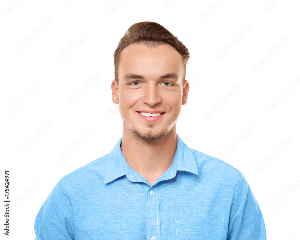 Portrait of young man on white background Portrait of young man on white background