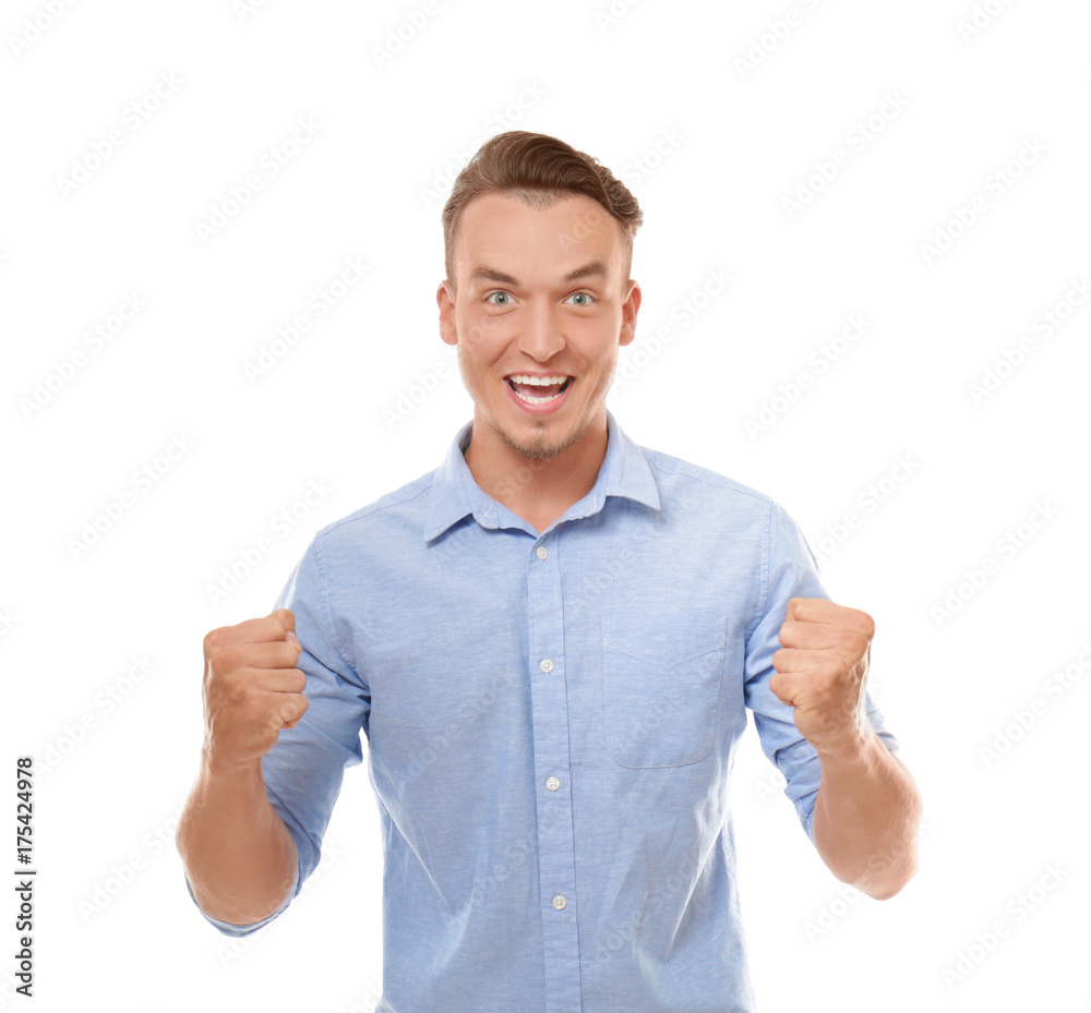 Portrait of emotional man on white background Portrait of emotional man on white background