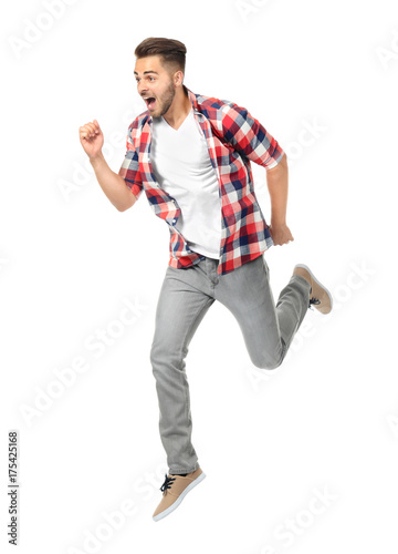 Young man in casual clothes...