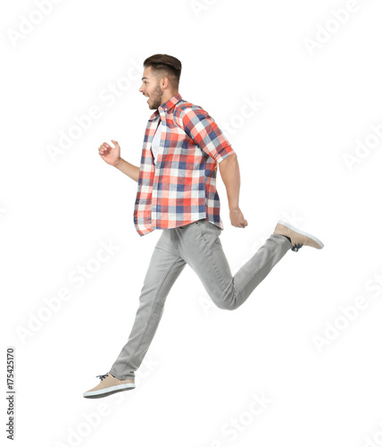 Young man in casual clothes...