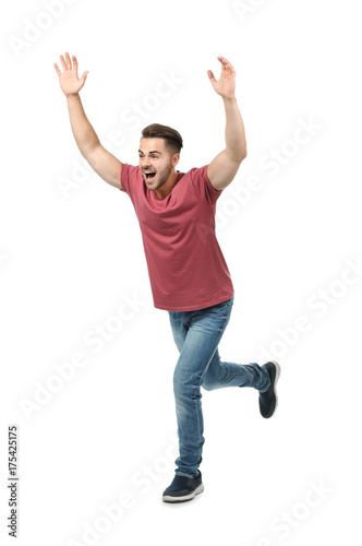 Young man in casual clothes...