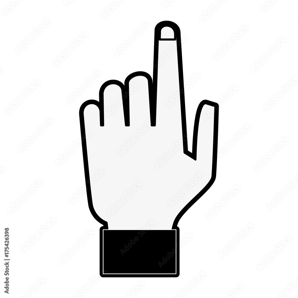 hand with index finger up icon image vector illustration design black and white hand with index finger up icon image vector illustration design black and white