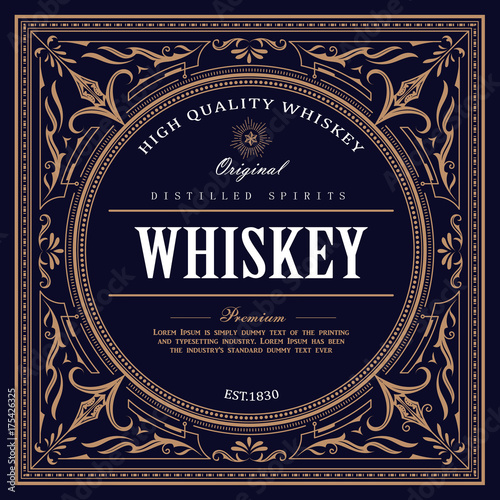 vintage design Whiskey Label retro vector illustration