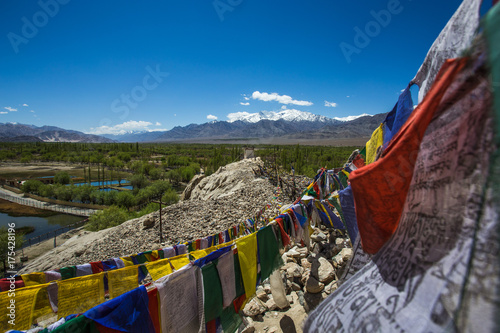Shey Palace with Prayer flag , Ladak , India