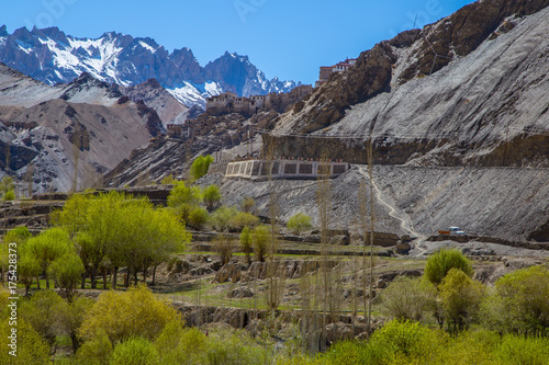 Building on mountain in Leh,Ladakh , India