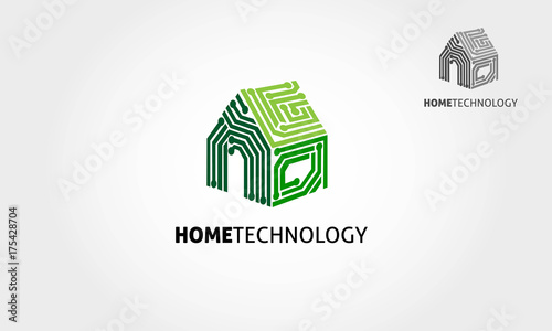 Home Technology Vector Logo Template. Basic of this logo is house and circuit, this logo try to symbolize a modern home technology.