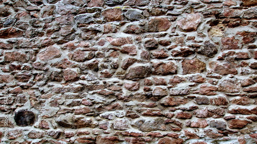 Kamienna, murowana ściana - murek na tapetę do mieszkania photo
