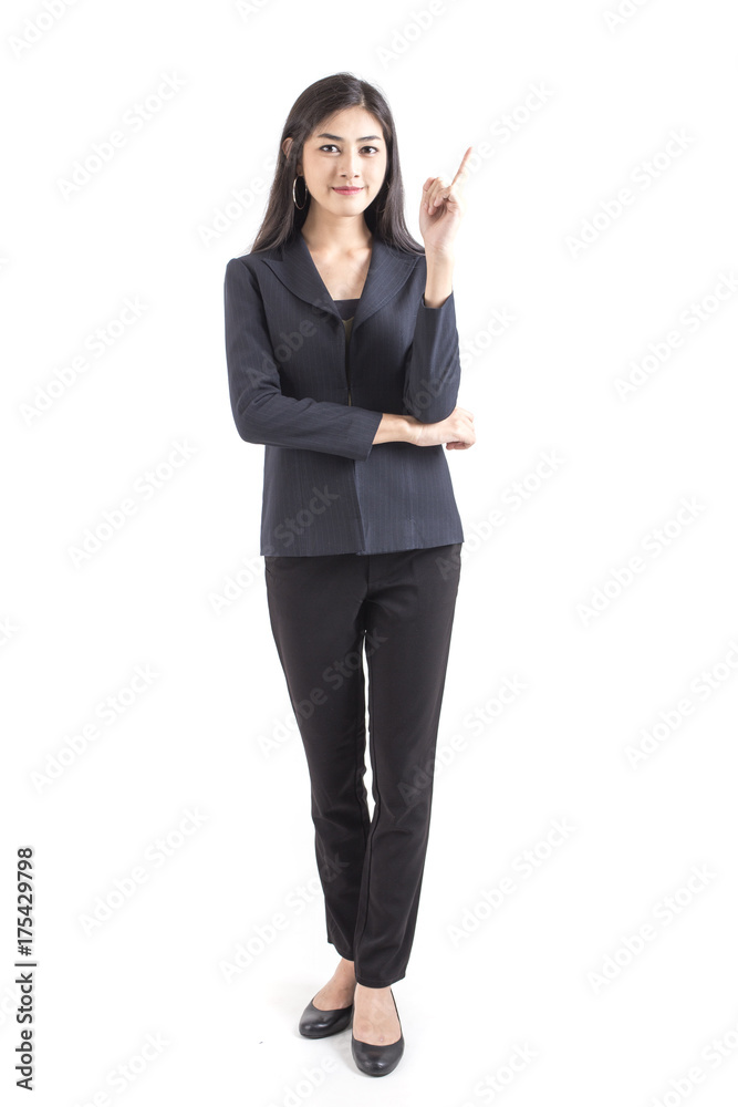 Asian Business Woman smiling, Woman stand and smile, isolated on white background, Woman working concept. Asian Business Woman smiling, Woman stand and smile, isolated on white background, Woman working concept.
