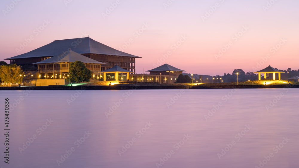 Politic Parliament of Sri Lanka Ceylon across lake water