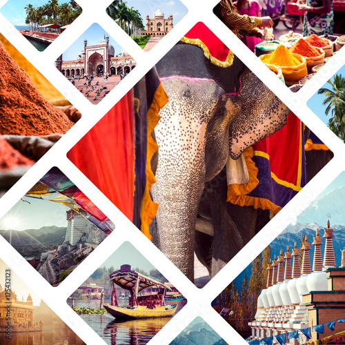 Photography Collage of India images - travel background