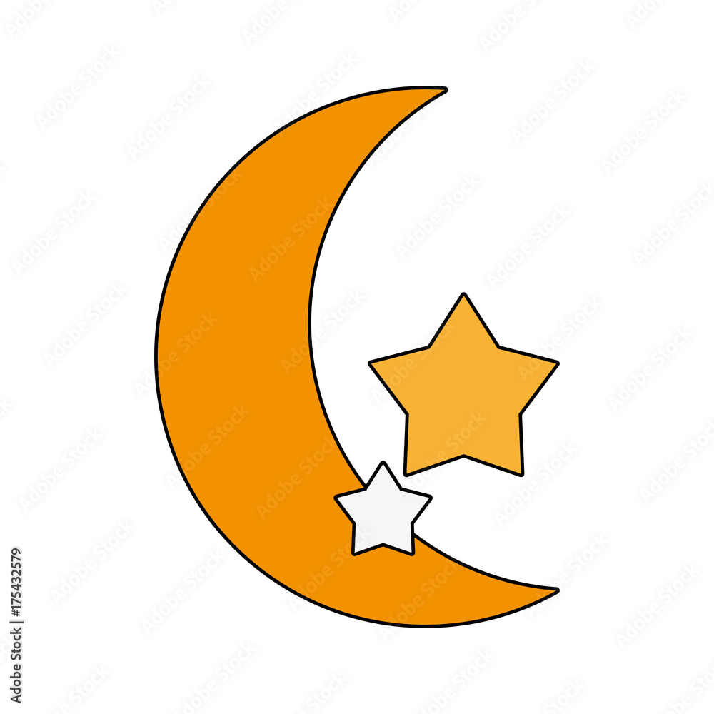 Moon and stars icon vector illustration graphic design