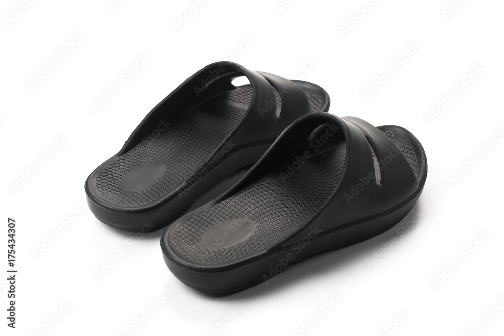 black sandal isolated on white background black sandal isolated on white background