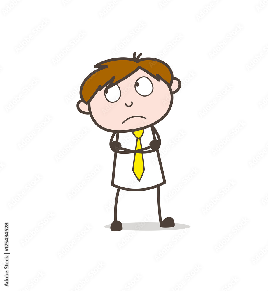 Confused Man Thinking an Idea Vector Illustration Confused Man Thinking an Idea Vector Illustration