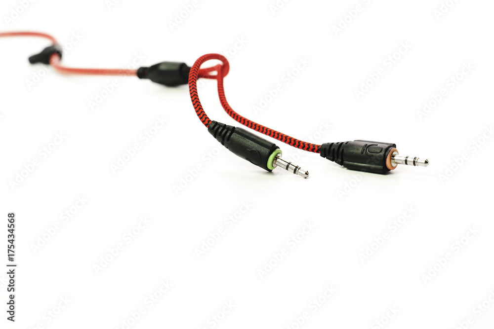 jack headphone isolated on white background