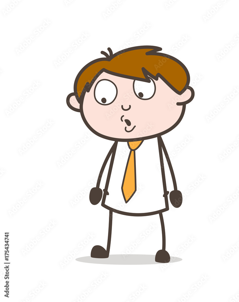 Surprised Office Employee Vector Illustration