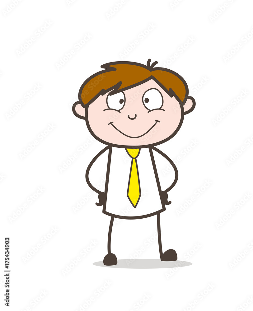 Very Happy Cartoon Boy Character Vector Illustration