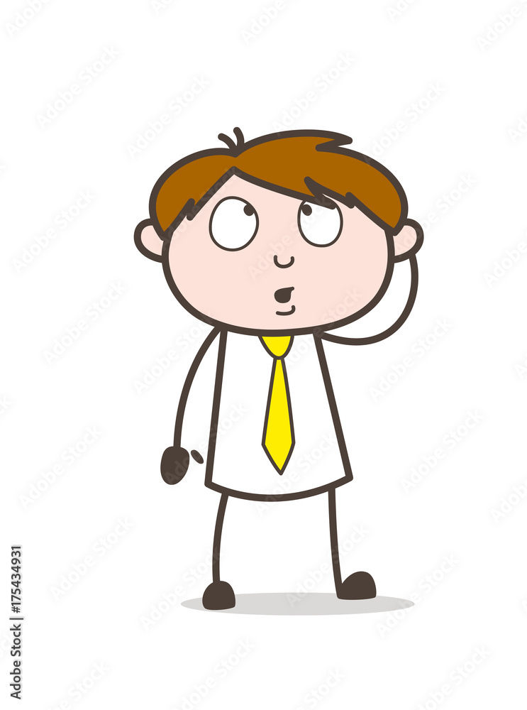 Cartoon Office Character Making Plan Vector Concept Cartoon Office Character Making Plan Vector Concept
