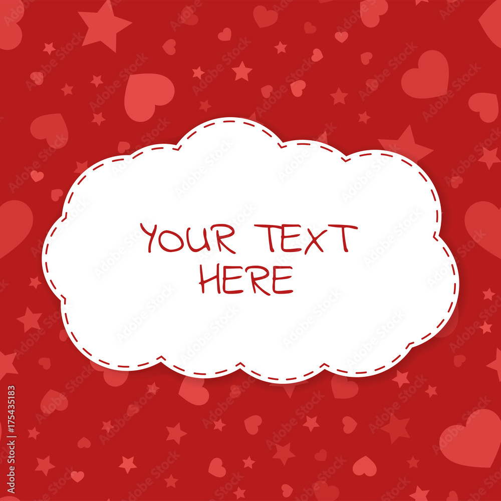 Greeting card with hearts and stars. Vector illustration