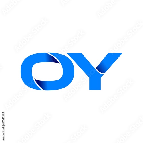 Free Download oy logo initial logo vector modern blue fold style - GFXLoad