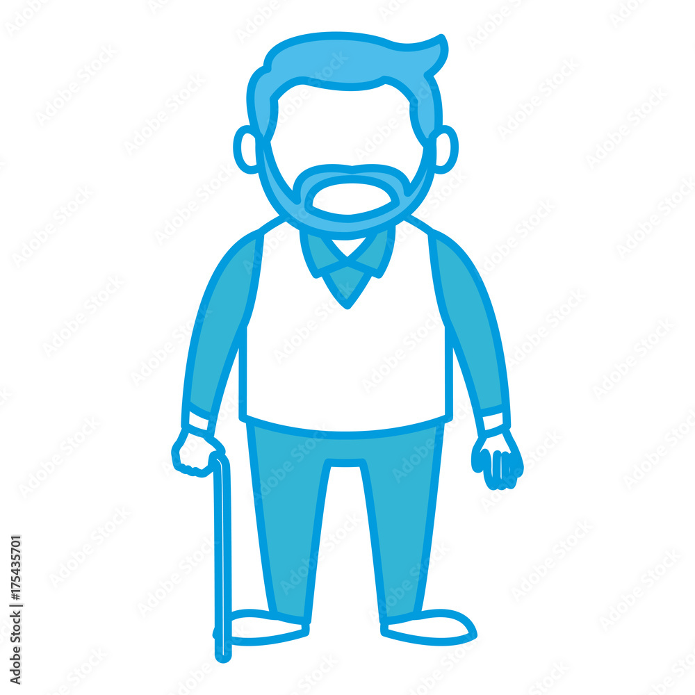 Cute grandfather cartoon icon vector illustration graphic design