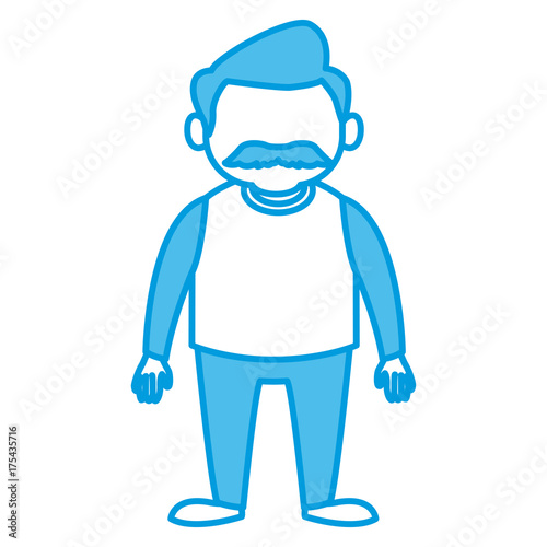 Cute grandfather cartoon icon vector illustration graphic design