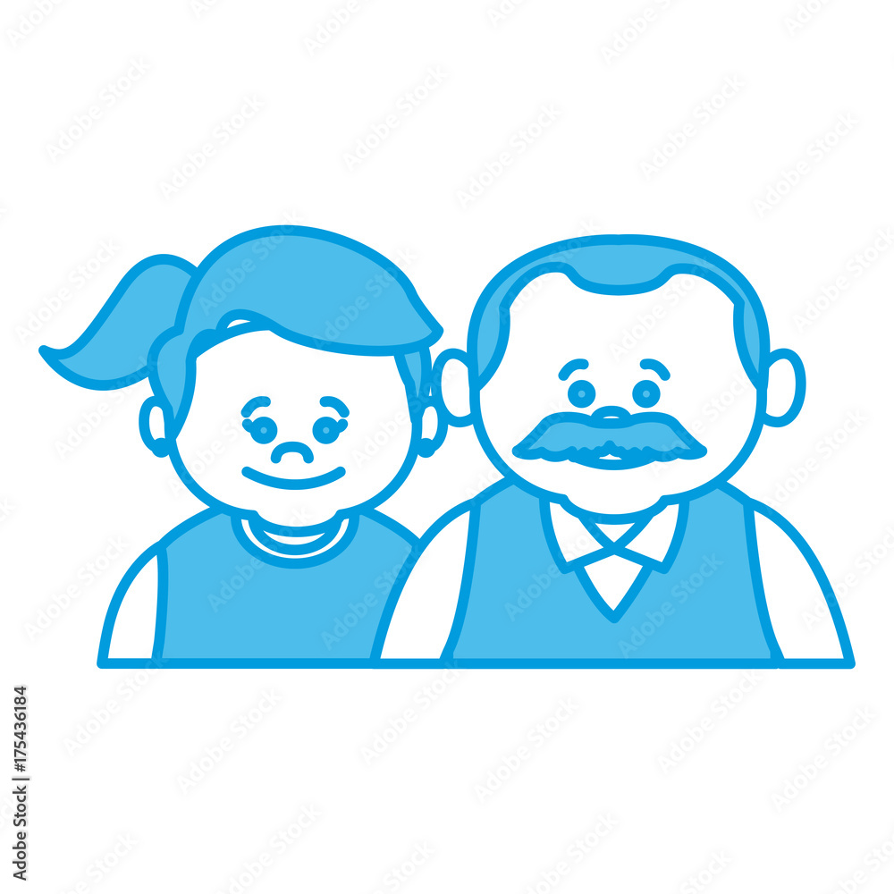 Cute grandparents couple cartoon icon vector illustration graphic design Cute grandparents couple cartoon icon vector illustration graphic design
