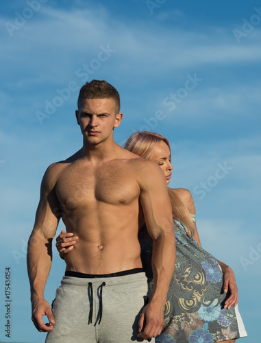 Couple in love on sunny summer day