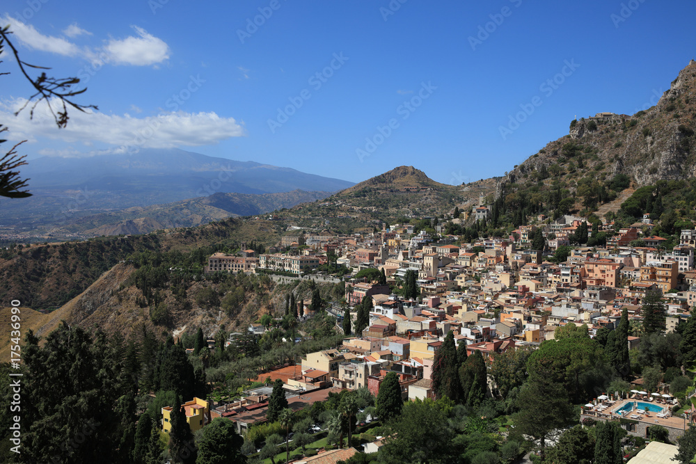 The Small Village Taormina on Sicily. Italy