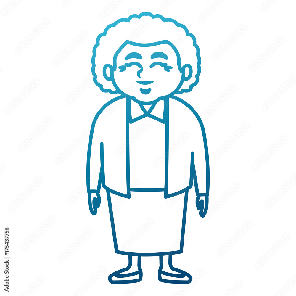 Cute grandmother cartoon icon vector illustration graphic design