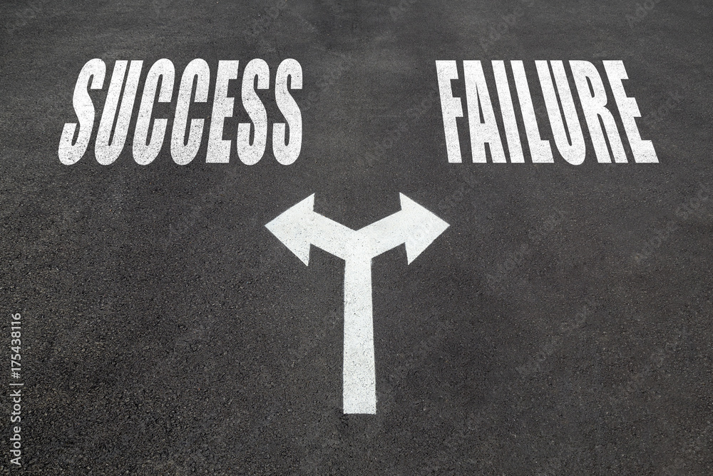 Fototapeta premium Success or failure choice concept