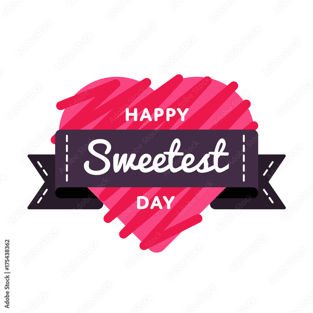 Happy Sweetest Day emblem isolated vector illustration on white background.  21 october american food holiday event label, greeting card decoration  graphic element Stock Vector | Adobe Stock
