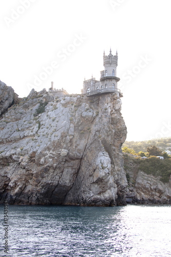 Swallow's Nest Castle in Crimea. Black sea landscape