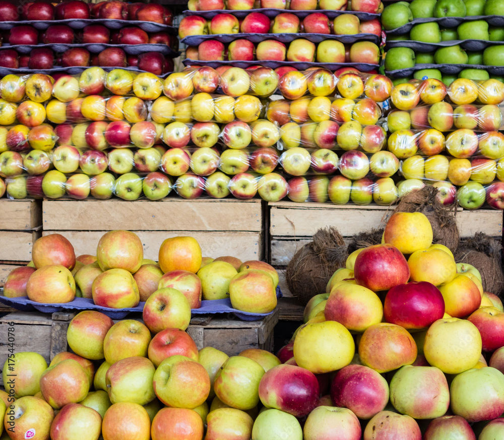 Apples for sale at a market